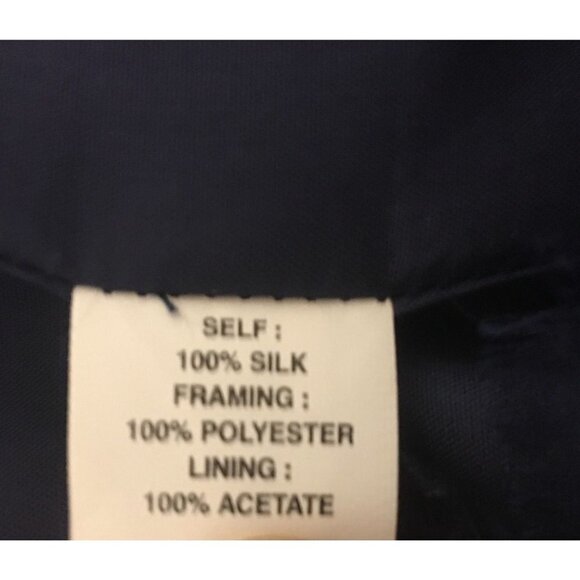 Phoebe Couture Navy Blue Semi Formal Silk Cocktail Dress Strapless Sweetheart 6 - Picture 11 of 12